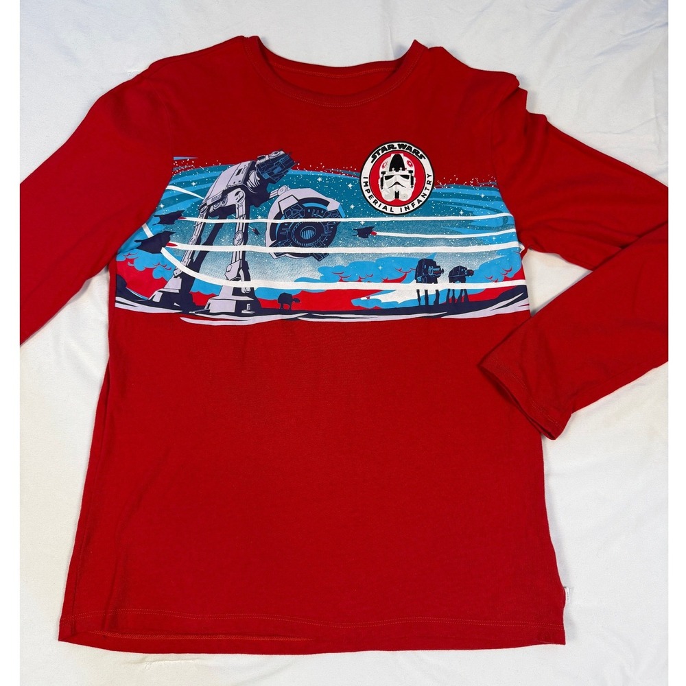 Gap‎ Star Wars Imperial Infantry AT-AT Graphic Long Sleeve T-Shirt Red Boys XXL